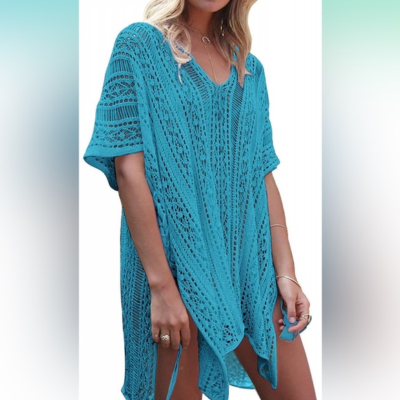 Beskie Bathing Suit Cover Up Bikini Swimsuit Crochet Beachwear one size fits - Picture 2 of 4